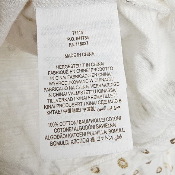 Boden Metallic Gold Flower Print V-Neck Long Sleeves Women's Blouse Size 16/18 - Picture 8 of 8